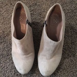 Light taupe wedge booties